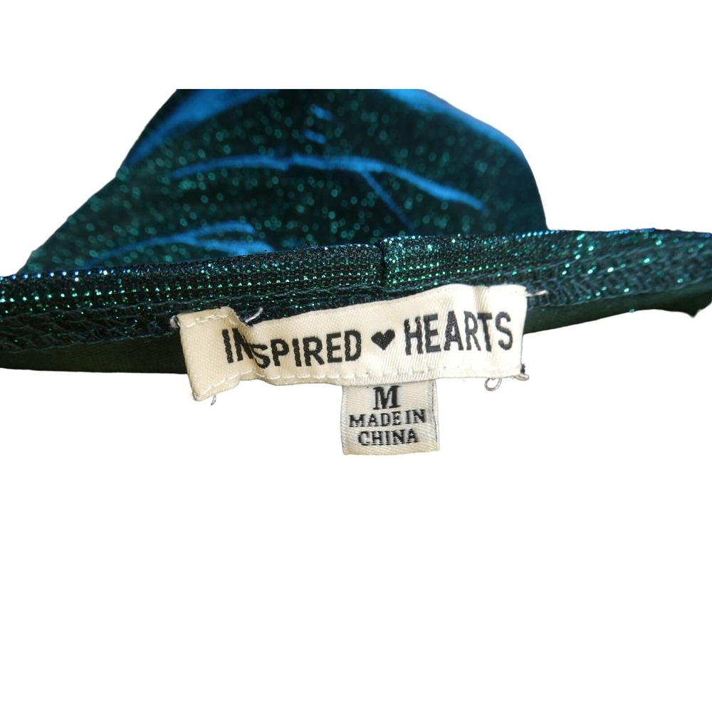 Inspired Hearts Women's Teal Blue Glitter Dress Medium Party Cocktail - Picture 7 of 8